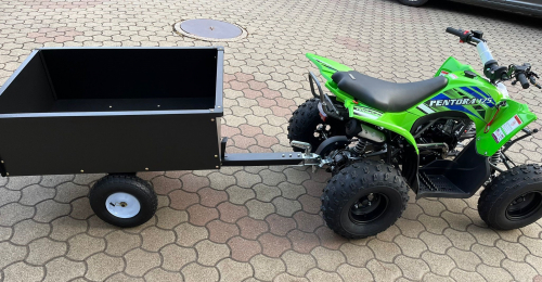 Kinder Quad Mikilon Pentora 125cc 3+1 8" + ATV Anhänger mit Kippfunktion (Gesamtpaket)